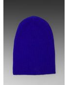 Autumn Cashmere Ribbed Bag Hat in Blue - Lyst