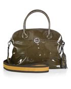 Longchamp Patent Leather Domed Satchel - Lyst