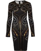 McQ by Alexander McQueen Black Zip Print Dress - Lyst