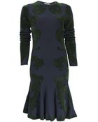 Zac Posen Long Sleeve Knit Chenille Flare Dress - Lyst