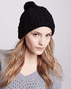 Hat Attack Rabbit-Pom Cable Knit Cap - Lyst