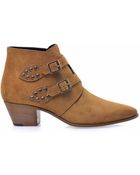 Saint Laurent Suede Ankle Boots - Lyst