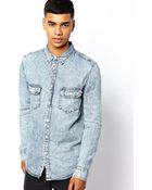 Criminal Damage Denim Shirt in Acid Wash - Lyst