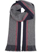 Hugo Boss Striped Wool Scarf - Lyst