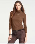Ann Taylor Wool Blend Turtleneck Sweater - Lyst