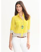 Banana Republic Colorblock Silk Blouse Tuscan Sun - Lyst