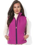 Lauren by Ralph Lauren Quilted Threepocket Vest - Lyst