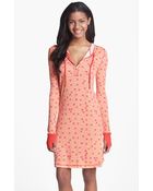 Munki Munki Hooded Henley Sleep Shirt - Lyst