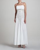 Sue Wong Strapless Gown with Ruched Bodice - Lyst