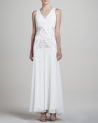 Sue Wong V Neck Sleeveless Embellished Gown - Lyst
