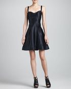 Zac Zac Posen Satin Fit Flare Dress Black - Lyst