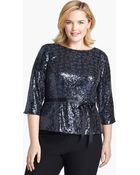 Alex Evenings Sequin Blouse - Lyst