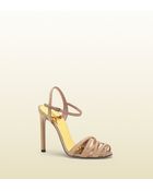 Gucci Fleur Studded Suede Sandal - Lyst