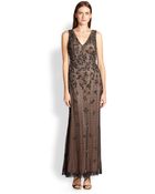 Aidan Mattox Beaded Lace Gown - Lyst