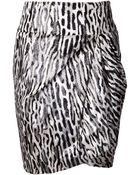 Giambattista Valli Zebra Print Draped Skirt - Lyst