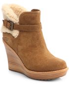 Ugg Anais Shearlingtrimmed Suede Ankle Boots - Lyst