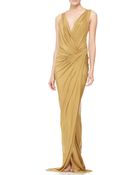 Donna Karan New York Plunging Twist-Back Evening Gown - Lyst