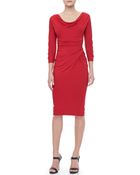 Donna Karan New York 34sleeve Drapefront Dress - Lyst