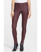 Theory Pialle Leather Skinny Pants - Lyst