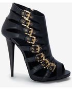 Giuseppe Zanotti Peep Toe Leather Cage Sandal Black - Lyst