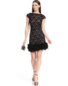 Jessica Simpson Lace Feather-Hem Dress - Lyst