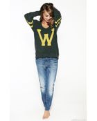 Wildfox Letterman V-Neck Baggy Beach Jumper - Lyst