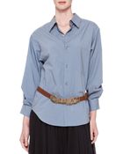 Donna Karan New York Oversized Stitchedsleeve Buttondown - Lyst