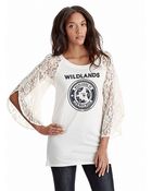 Free People Lace Sleeve Rock Me Graphic Tee - Lyst