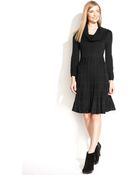 Calvin Klein Long-Sleeve Cowl-Neck Sweater Dress - Lyst