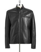 Cole Haan Lambskin Moto Jacket - Lyst