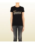 Gucci Script Print Cotton Jersey T-shirt - Lyst