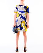 Marni Floral-Print Satin Dress - Lyst