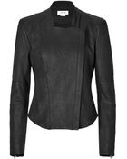 Helmut Lang Leather Fitted Jacket in Black - Lyst