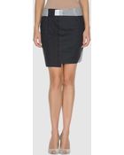 Jil Sander Navy Knee Length Skirt - Lyst