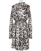 Lanvin Animal Printed Silk Dress - Lyst