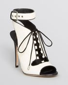 B Brian Atwood Lace Up Open Toe Sandals Lodosa High Heel - Lyst