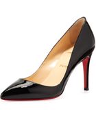 Christian Louboutin Pigalle Patent Red Sole Pump Black - Lyst