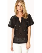 Love 21 Dazzle Em Georgette Blouse - Lyst