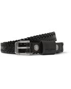 Saint Laurent Woven-Leather Belt - Lyst
