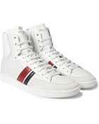 Saint Laurent Sl04H Leather And Mesh High Top Sneakers - Lyst