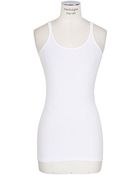T By Alexander Wang White Stretch Modal Thin Straps Tank - Lyst