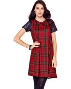 Ax Paris Ax Paris Tartan Swing Dress - Lyst