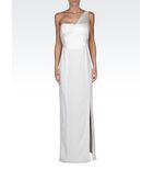 Emporio Armani Long Viscose Oneshoulder Gown With Split - Lyst