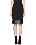 Givenchy Leather Trim Ruffle Silk Skirt - Lyst