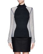Helmut Lang Constrast Knit Alpaca-Silk Turtleneck Sweater - Lyst