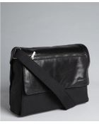 Kenneth Cole Black Nylon And Leather Front Flap Messenger Bag - Lyst