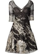 Monique Lhuillier Tulle Embroidered Dress - Lyst