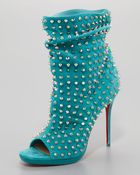 Christian Louboutin Guerilla Studded Suede Red Sole Bootie - Lyst