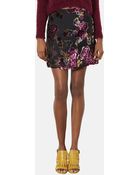 Topshop Floral Burnout Skirt - Lyst