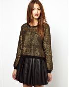 Zadig & Voltaire Metallic Foiled Knitted Sweater - Lyst